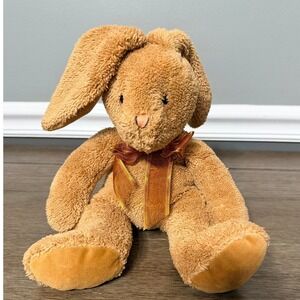 Target‎ Bunny Rabbit Plush Stuffed Animal Tan Floppy Ears Copper Bow  48613